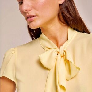 🛍️ Ted Baker Beautiful Silk Sunny Yellow Tie Front Blouse!! 🛍️